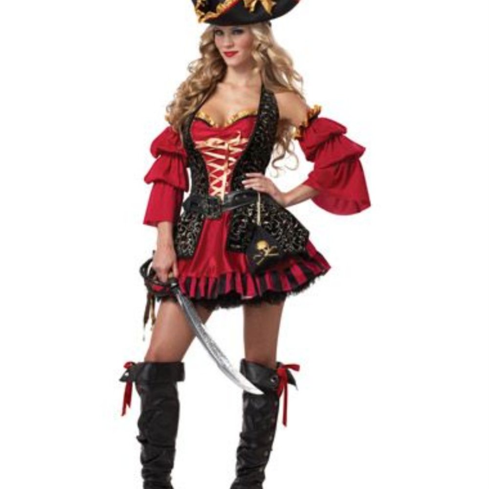 Spirit Sexy Spanish Pirate Halloween Costume, Size Adult Small